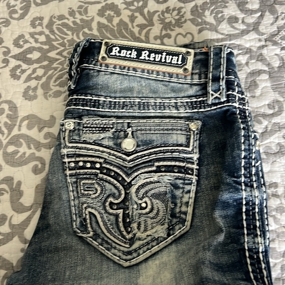 Rock Revival ankle skinny distressed denim size 27 - Picture 2 of 3